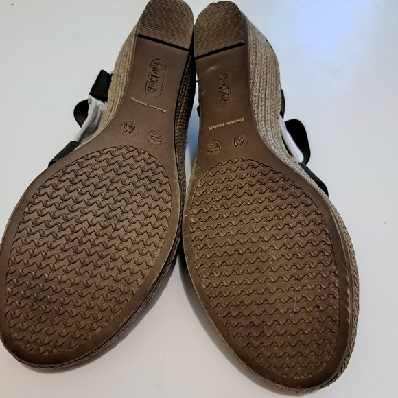 Reiker Gray Gem Wedge Strappy Sling Back Sandal Size 9 B1 - Picture 5 of 7